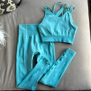 Sports bra matching leggings gym shark small